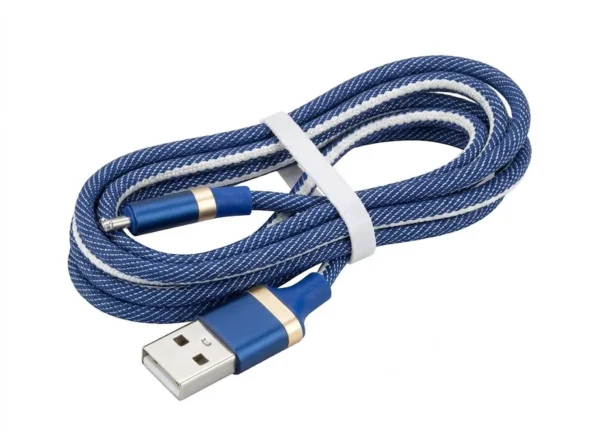 Blue Braided Micro USB Cable High Speed Charging for Android and Data Sync 1