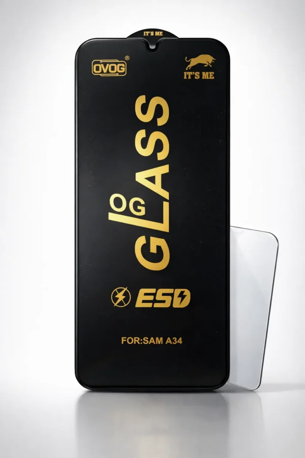 OVOG IT'S ME ESD Glass Screen Protector for Samsung Galaxy A34 (Full Glue Protection) 1