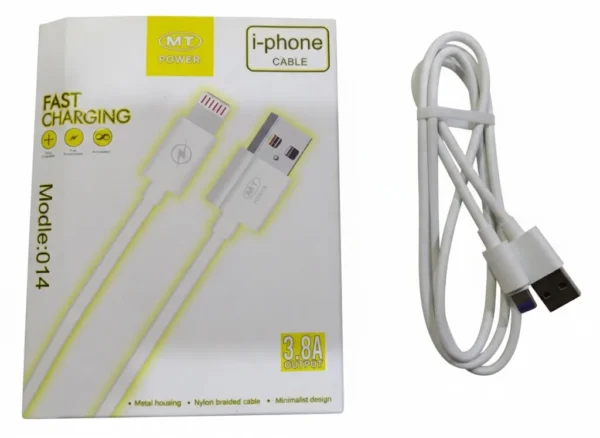 MT Power 014 i-phone Cable 3.8A Fast Charging USB Data Cable MT Power 014 i-phone Cable 3.8A Fast Charging USB Data Cable 1
