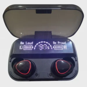 M10 TWS Wireless Bluetooth Headset with Digital Display Charging Case and Power Bank Feature