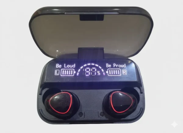 M10 TWS Wireless Bluetooth Headset with Digital Display Charging Case and Power Bank Feature M10 TWS Wireless Bluetooth Headset with Digital Display Charging Case and Power Bank Feature 1