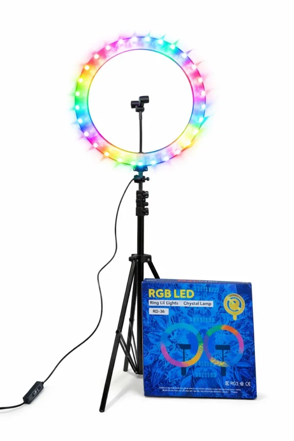 RGB LED Ring Lil Lights Crystal Lamp RD-36 With Mobile Holder Professional Studio Lighting 1